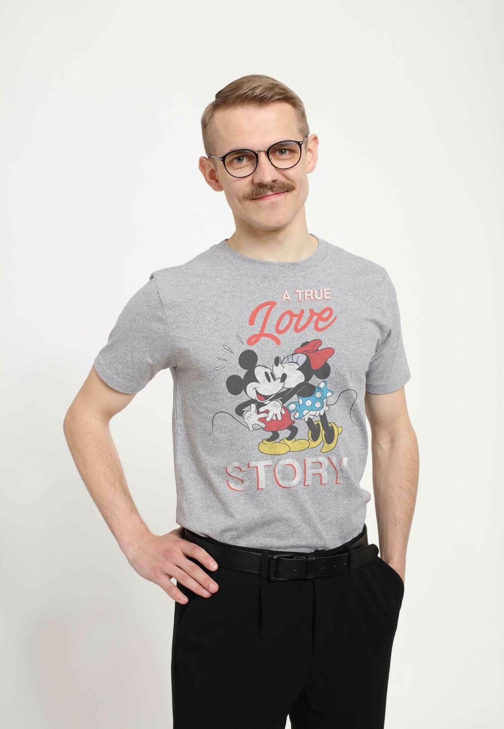 

Футболка с принтом DISNEY CLASSIC MICKEY TRUE LOVE STORY UNISEX Disney, цвет Mottled Light Grey