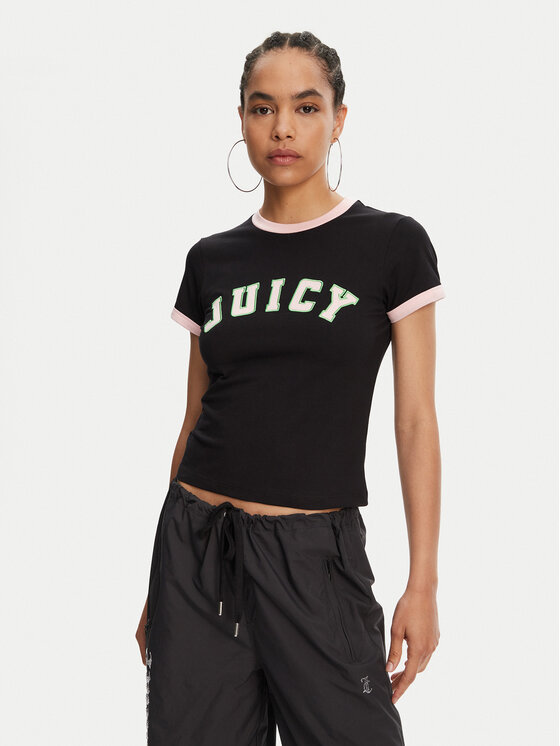 

Облегающая футболка Collegiate Ringer JCWCT125320 Juicy Couture, черный