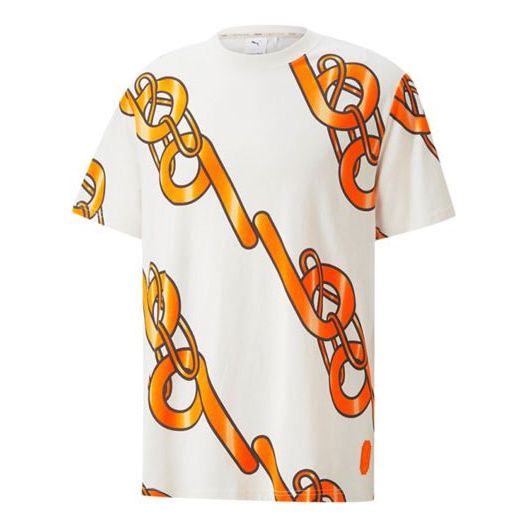 

Футболка PUMA x PRONOUNCE Unisex Graphic Tee Crossover Chain Printing Athleisure Casual Sports Short Sleeve Creamy White 532151-93, кремовый