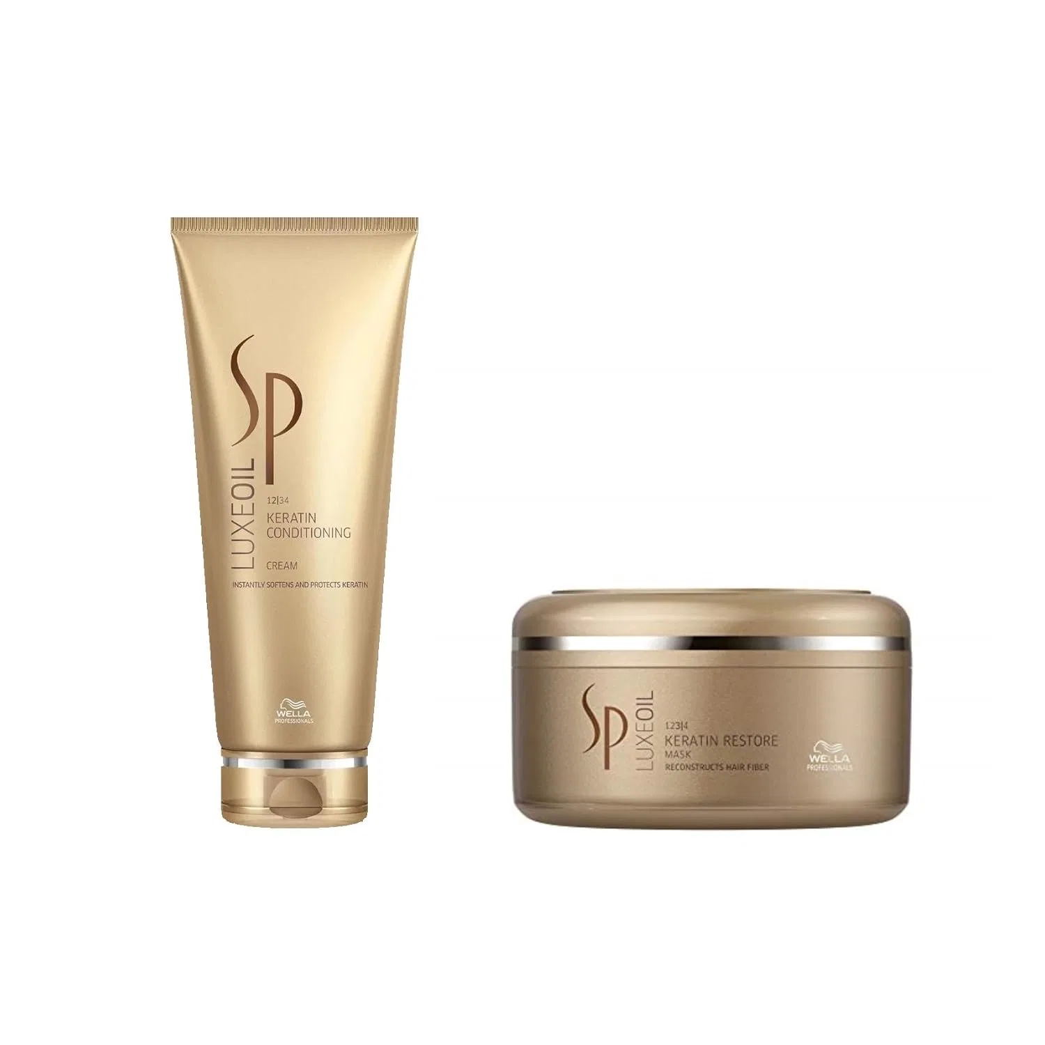 Маска и крем для волос Luxeoil Keratin Restore от Wella SP System Professional Wella Professionals