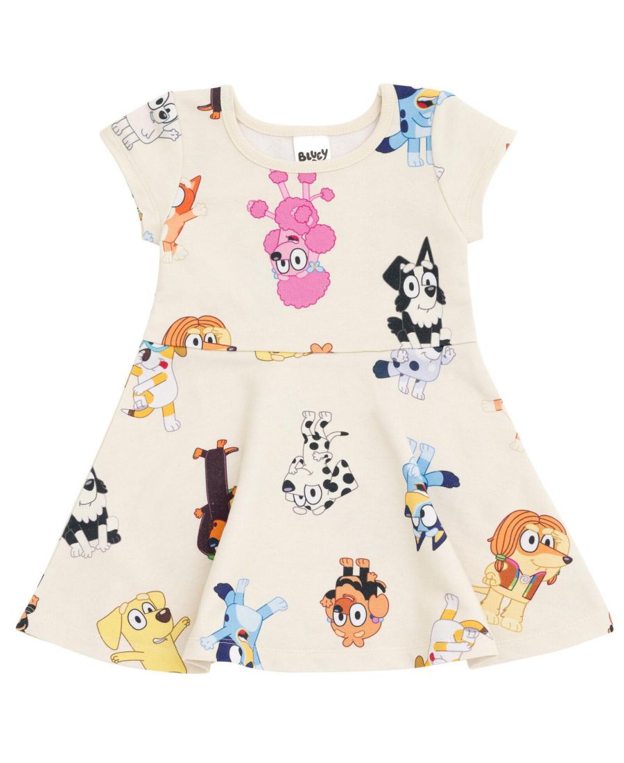 

Платье с принтом в виде персонажей для девочек Bluey, Off white / bluey characters