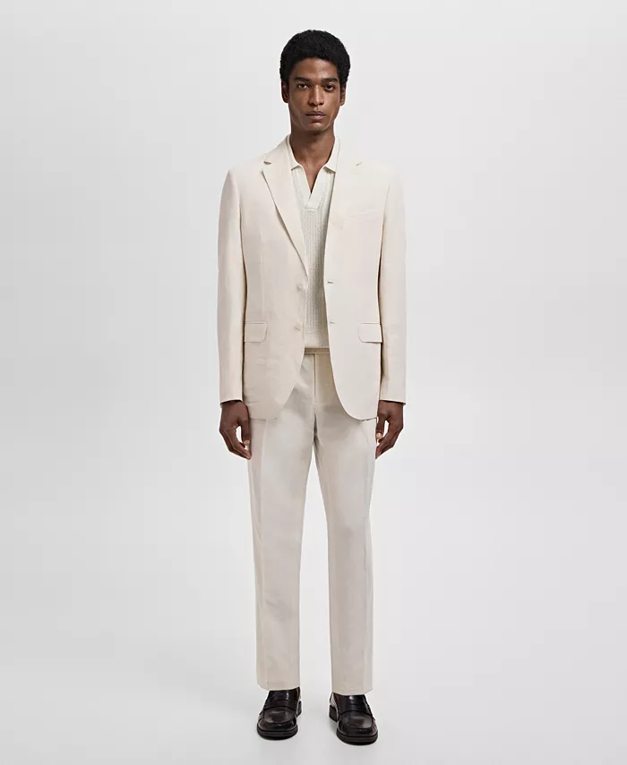 

Мужской костюм-двойка Slim-Fit из льна и лиоцелла Mango, загар/бежевый