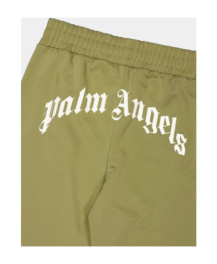 Спортивные брюки с изогнутым логотипом Palm Angels, зеленый — фото 4