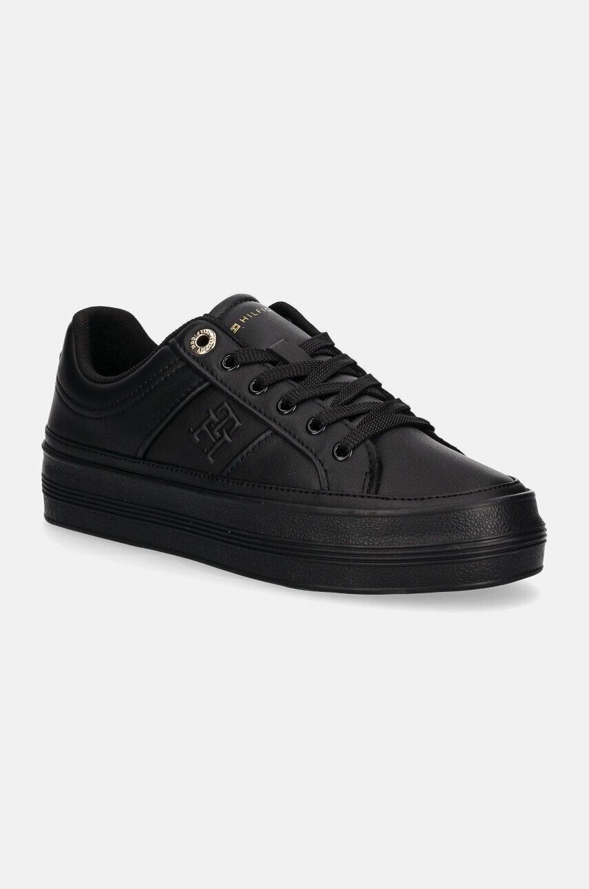 

Кожаные кроссовки Tommy Hilfiger ESSENTIAL VULC SNEAKER MONOGRAM, черный