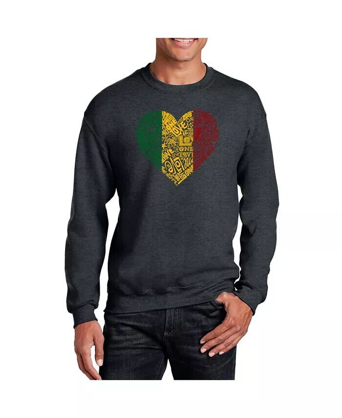

Мужская толстовка Word Art One Love Heart с круглым вырезом LA Pop Art, серый