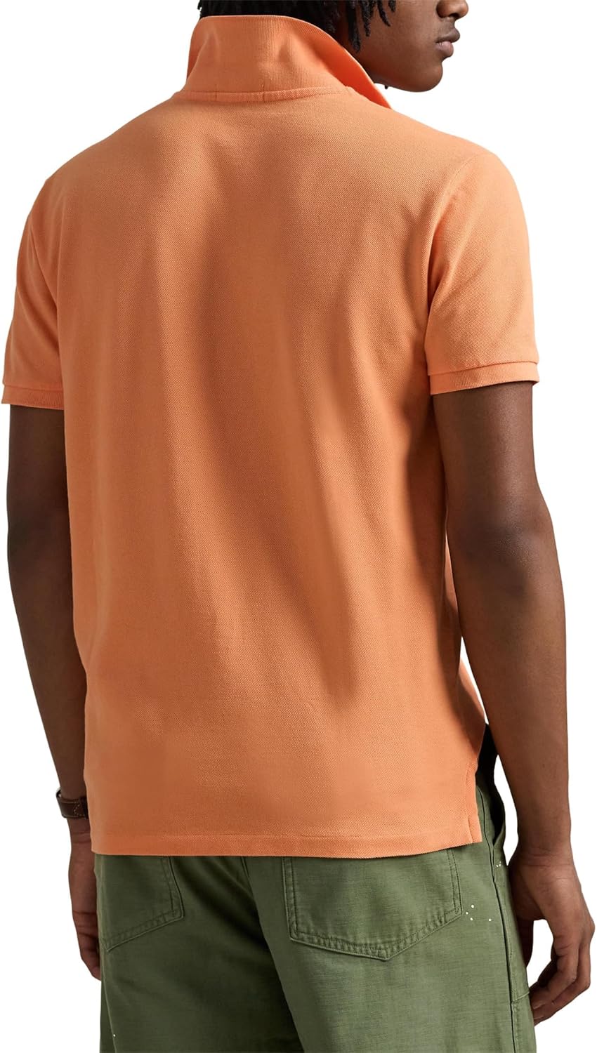 POLO RALPH LAUREN Мужская поло Custom Slim Fit Big Pony Mesh, Classic Peach — фото 2