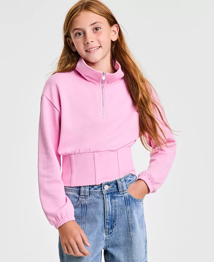 

Большая девочка полузип французский терри свитшот H By Habitual, розовый