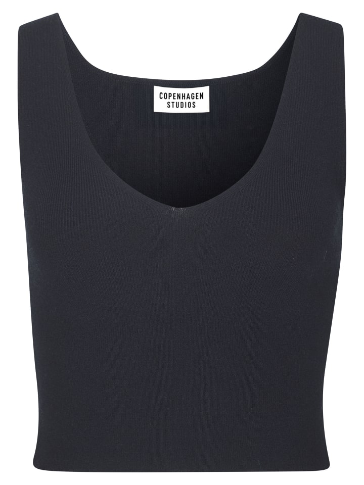 

Copenhagen Studios Вязаный топ темно-синего цвета