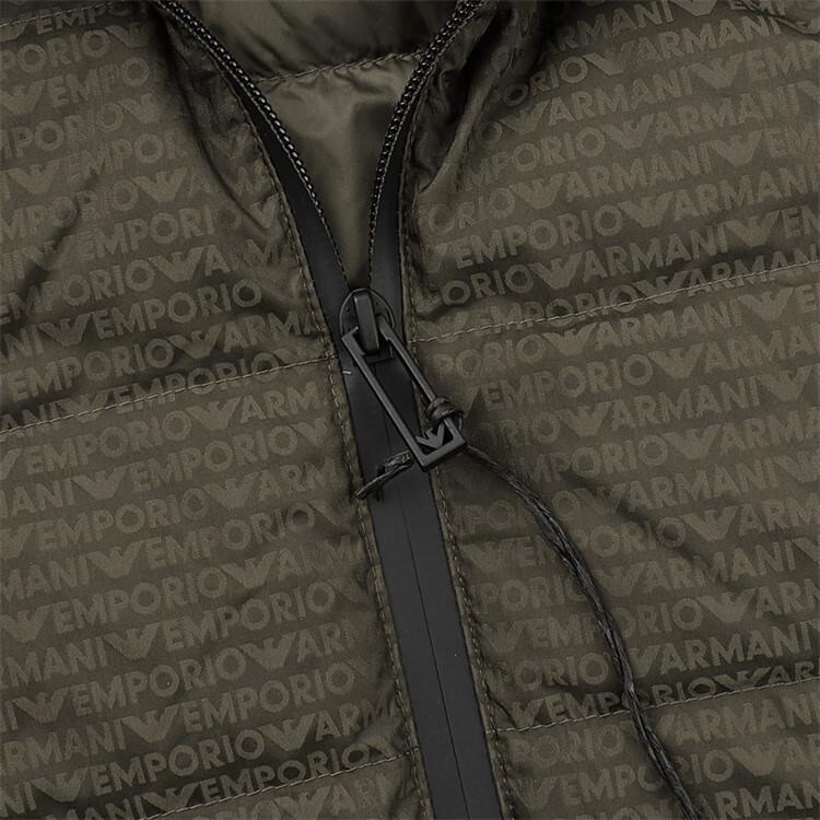 Куртка с жаккардовым логотипом Emporio Armani, army зеленый — фото 4