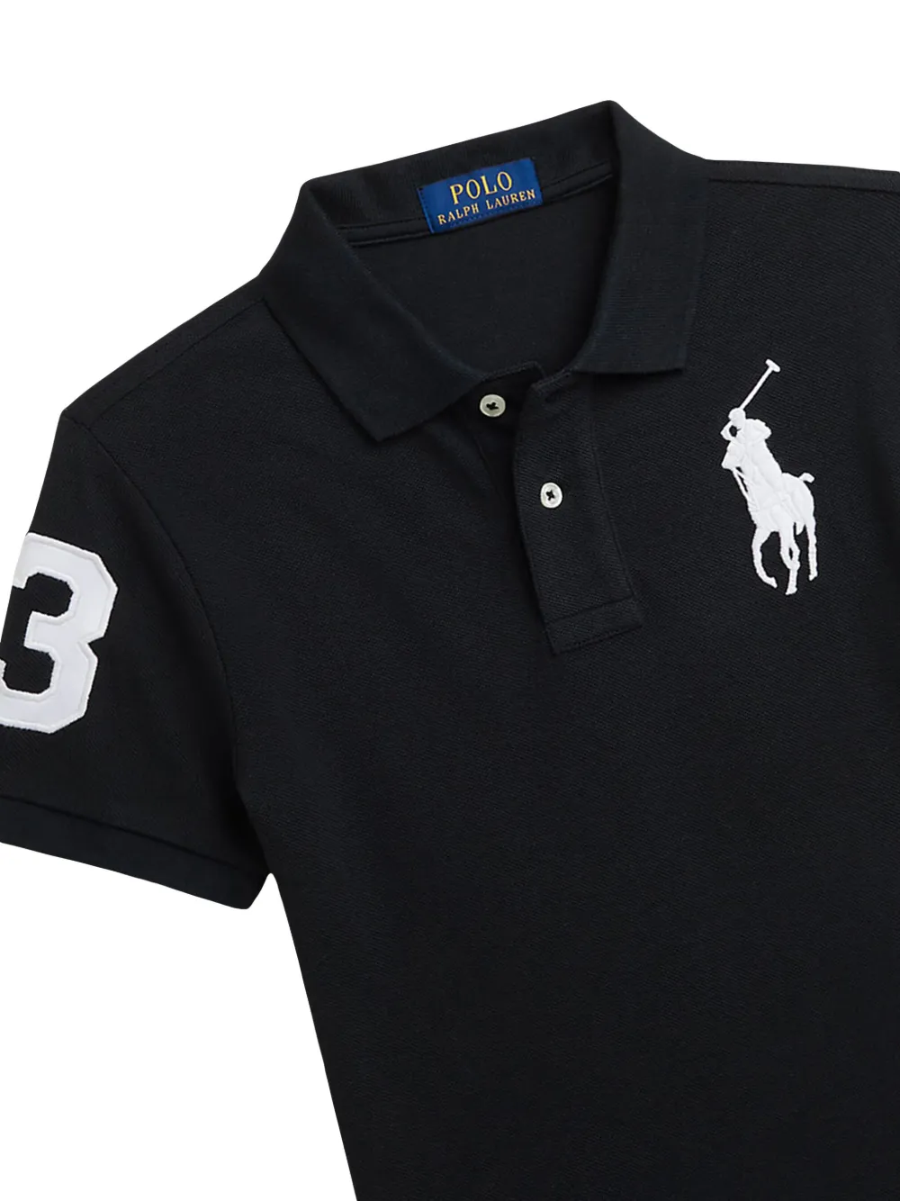 Рубашка поло с вышитым логотипом POLO RALPH LAUREN KIDS, черный — фото 3