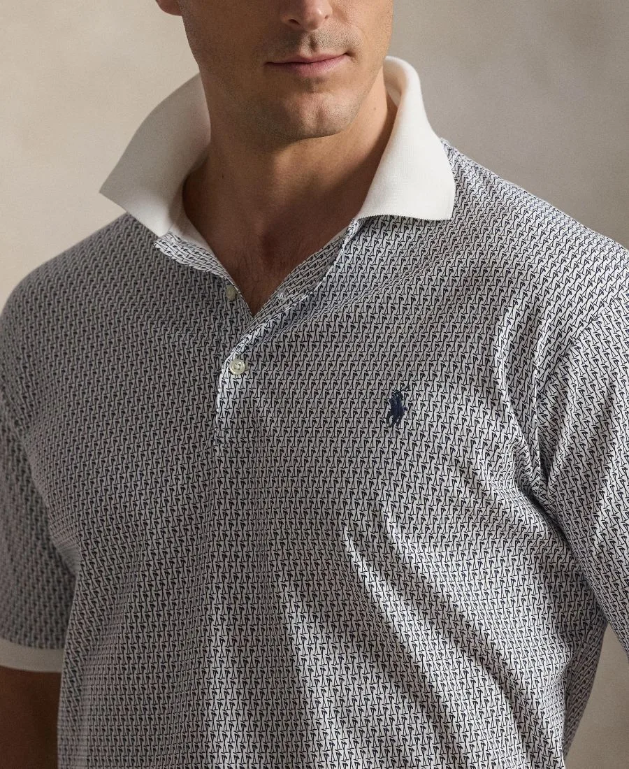 Мужская рубашка-поло с коротким рукавом больших размеров Polo Ralph Lauren, серый — фото 3