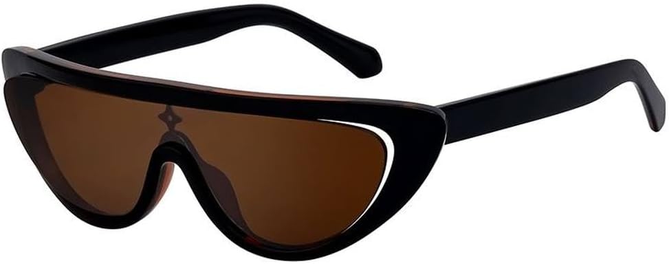 

Цельные панк-солнцезащитные очки «кошачий глаз» для женщин, роскошные винтажные солнцезащитные очки-щитки в стиле «кошачий глаз», модные очки для леди LVTFCO, C4darkbrown