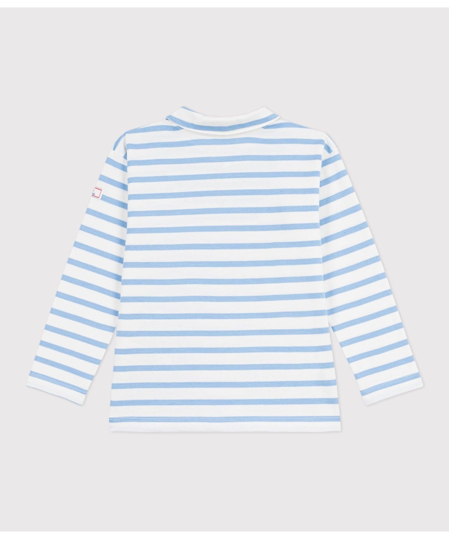Пуловер Marinière с длинными рукавами PETIT BATEAU, Off-white/light blue — фото 2