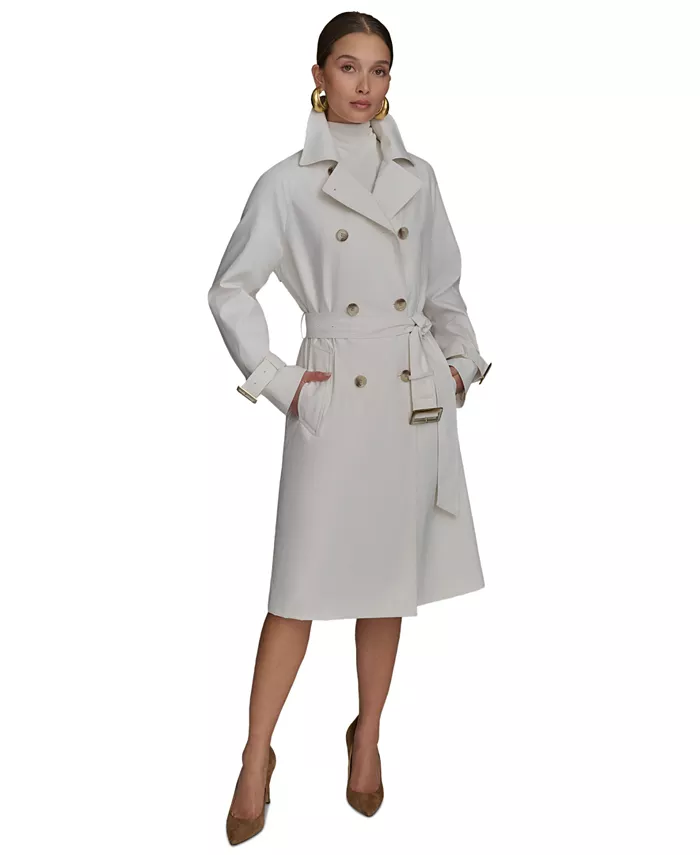 

Женский двубортный тренчкот Donna Karan New York, слоновая кость/кремовый
