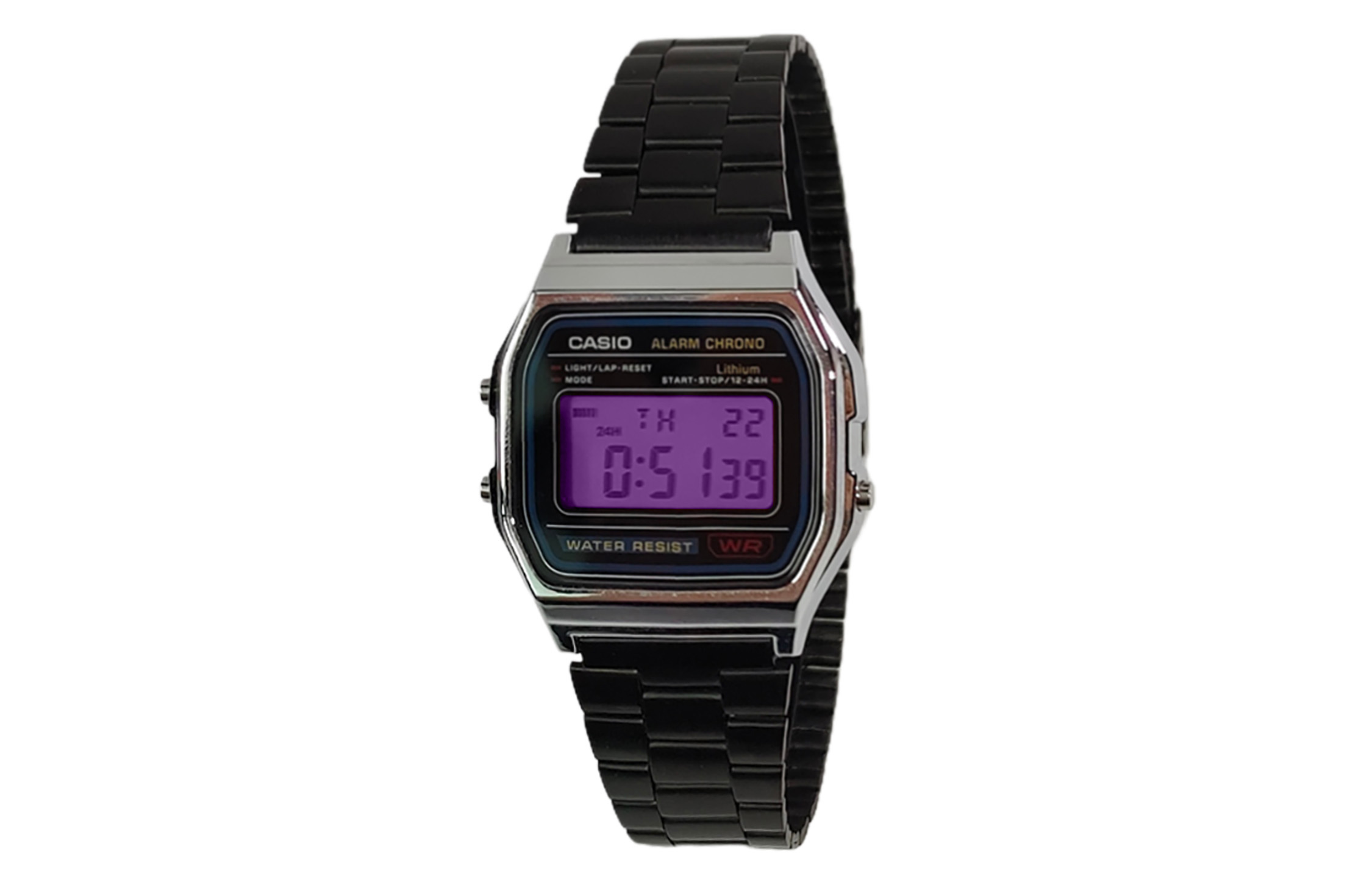 

CASIO Кварцевые часы унисекс с черным циферблатом на стальном браслете