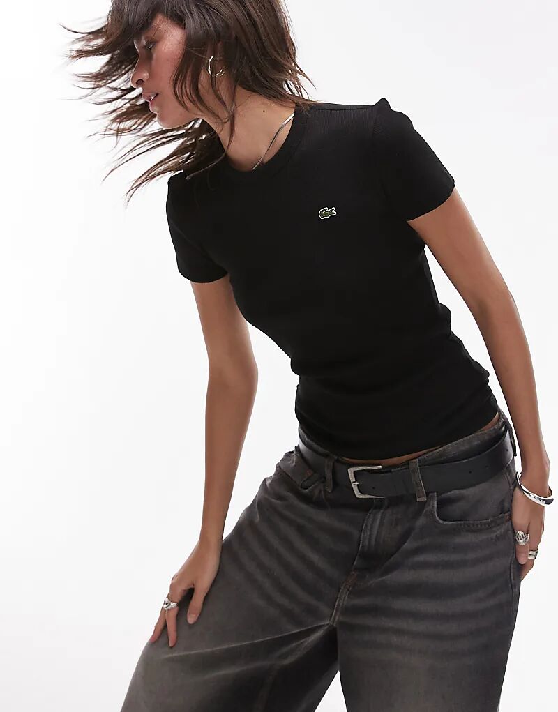 

Футболка с логотипом черного цвета Lacoste