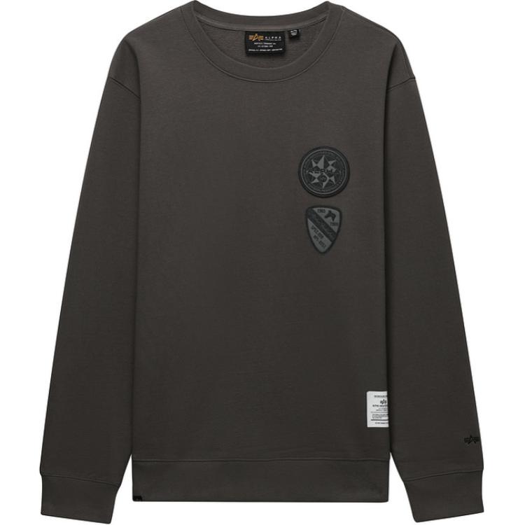 

Свитшот с накладным карманом и круглым вырезом Alpha Industries, серый