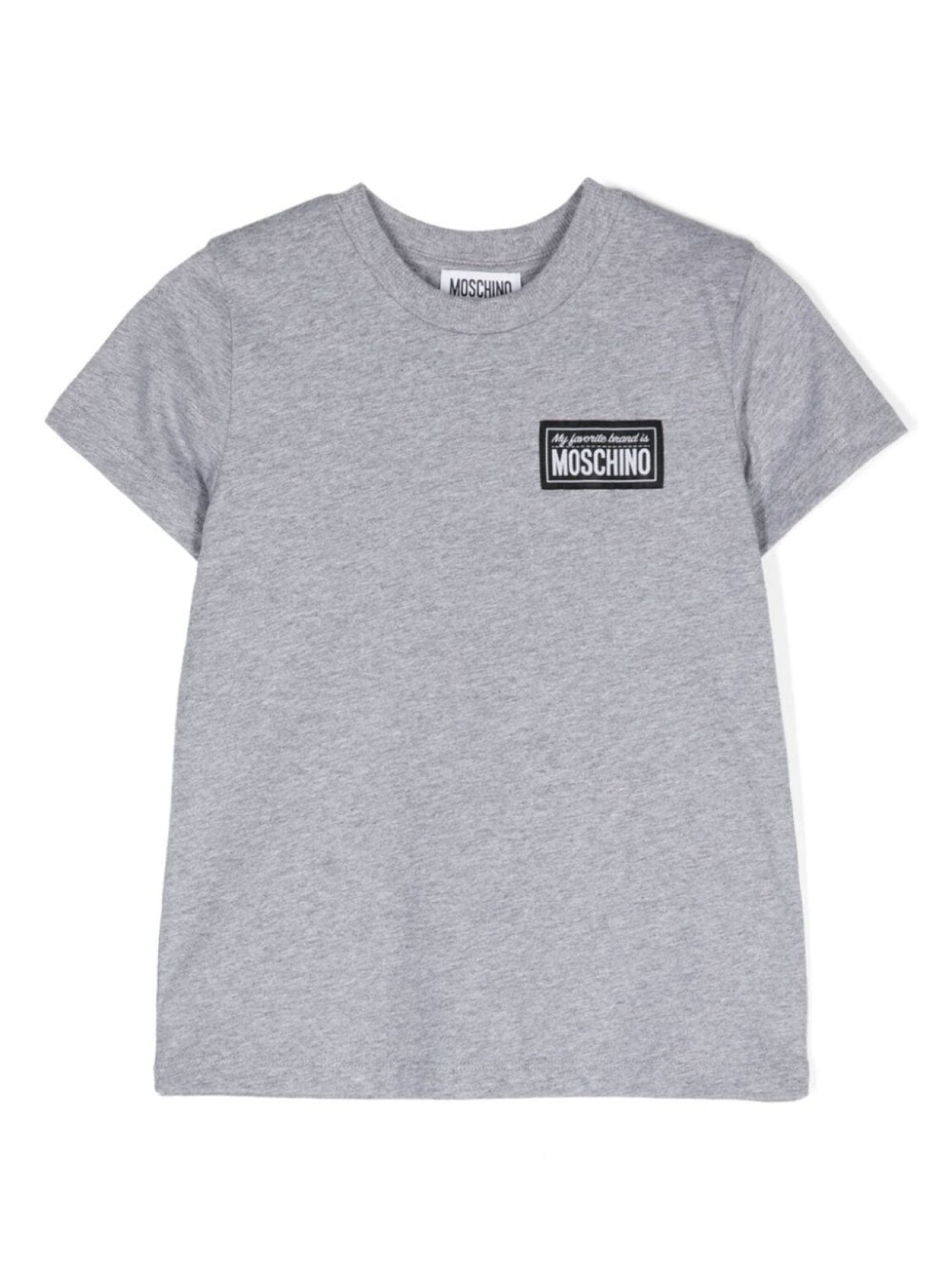 

Moschino Kids футболка с нашивкой-логотипом, серый