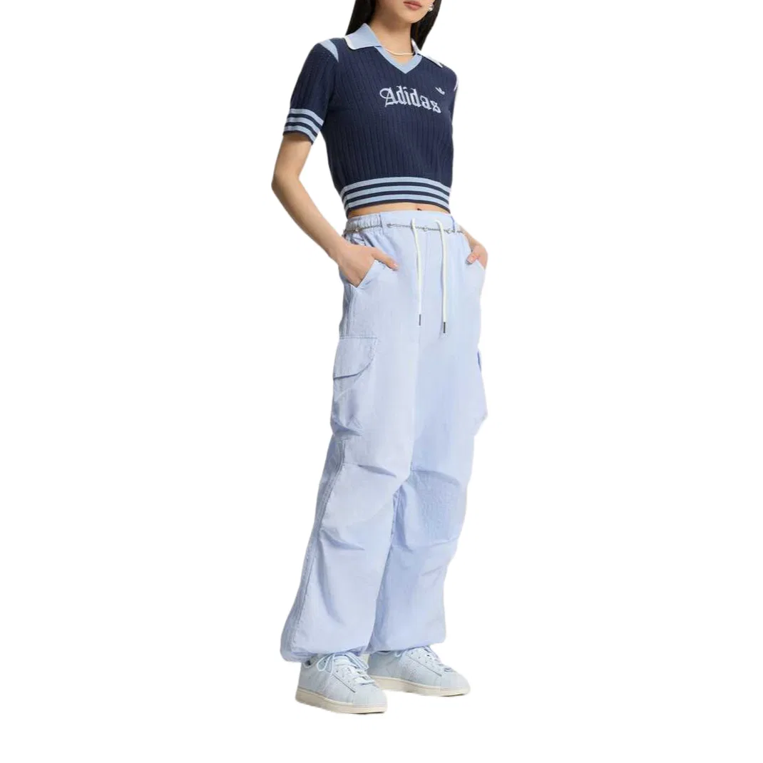 Поло женское SS26 Adidas Originals, Dark Navy Blue/Light Gray Blue — фото 4