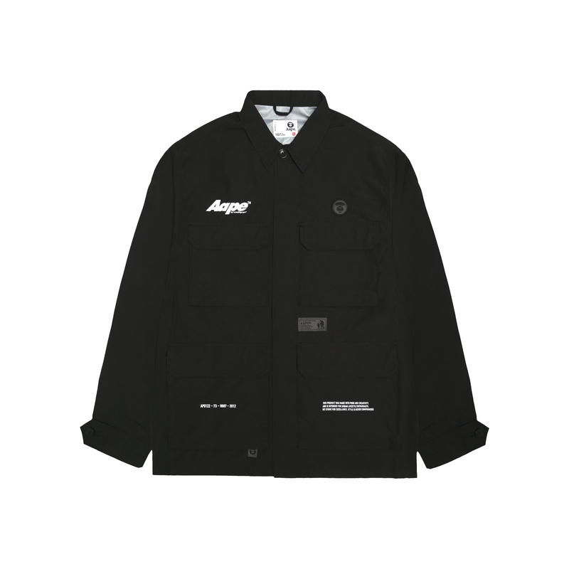 

Aape Куртка с принтом логотипа A Bathing APE® и несколькими карманами, Black BKX