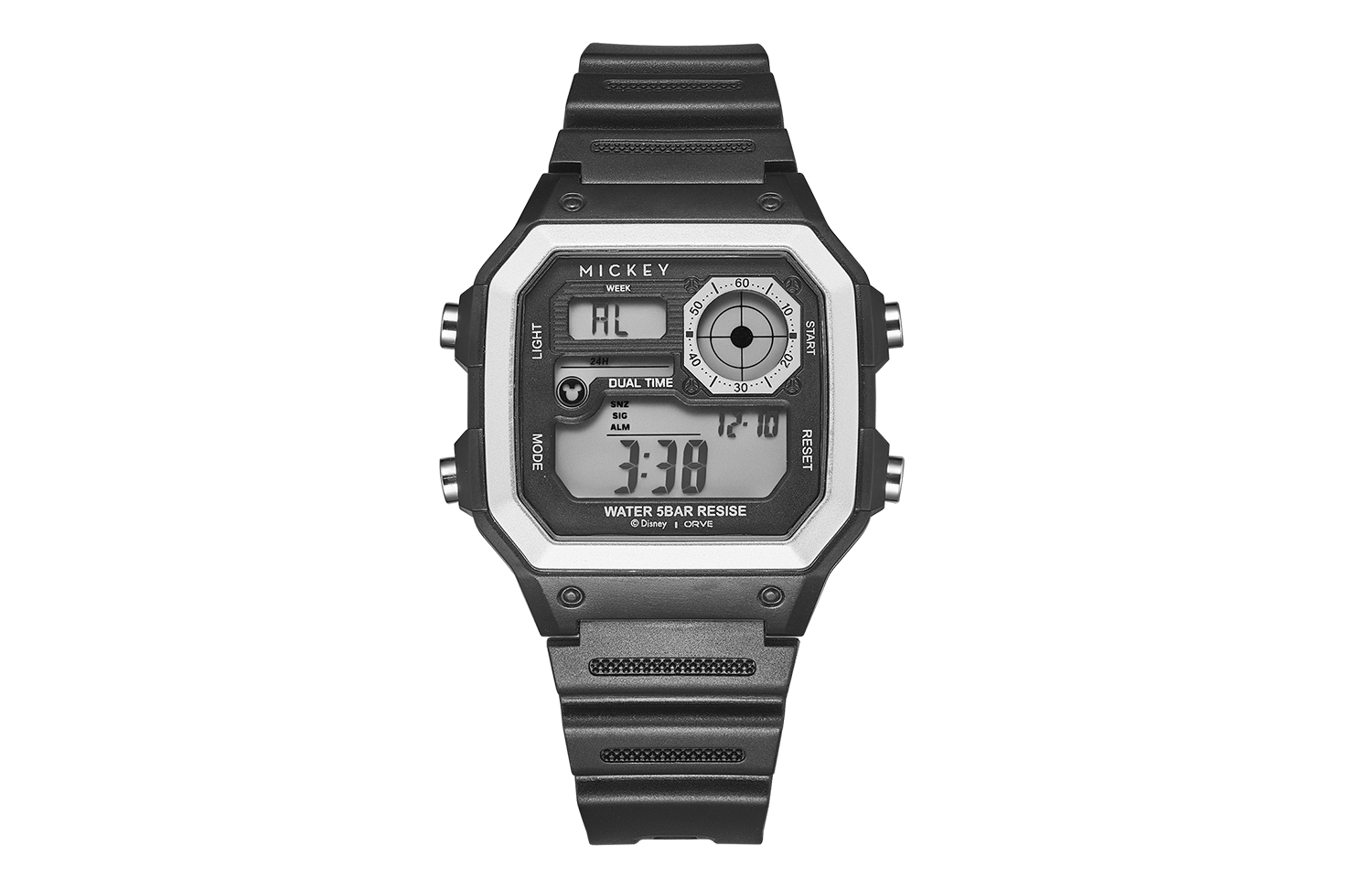 

Disney Часы Mickey Series Electronic Movement Plastic Strap Watch Unisex Black Dial