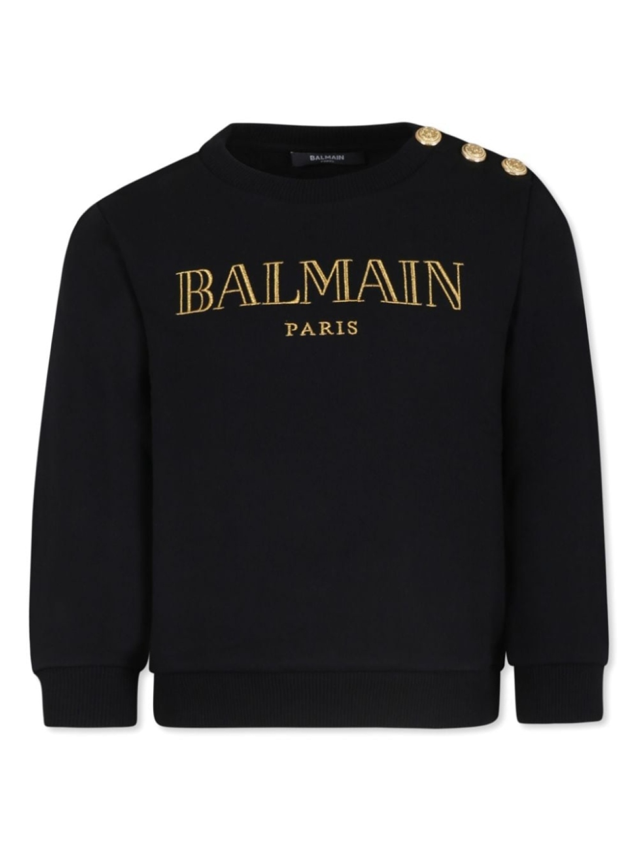 

Balmain Kids хлопковая толстовка с вышитым логотипом, черный