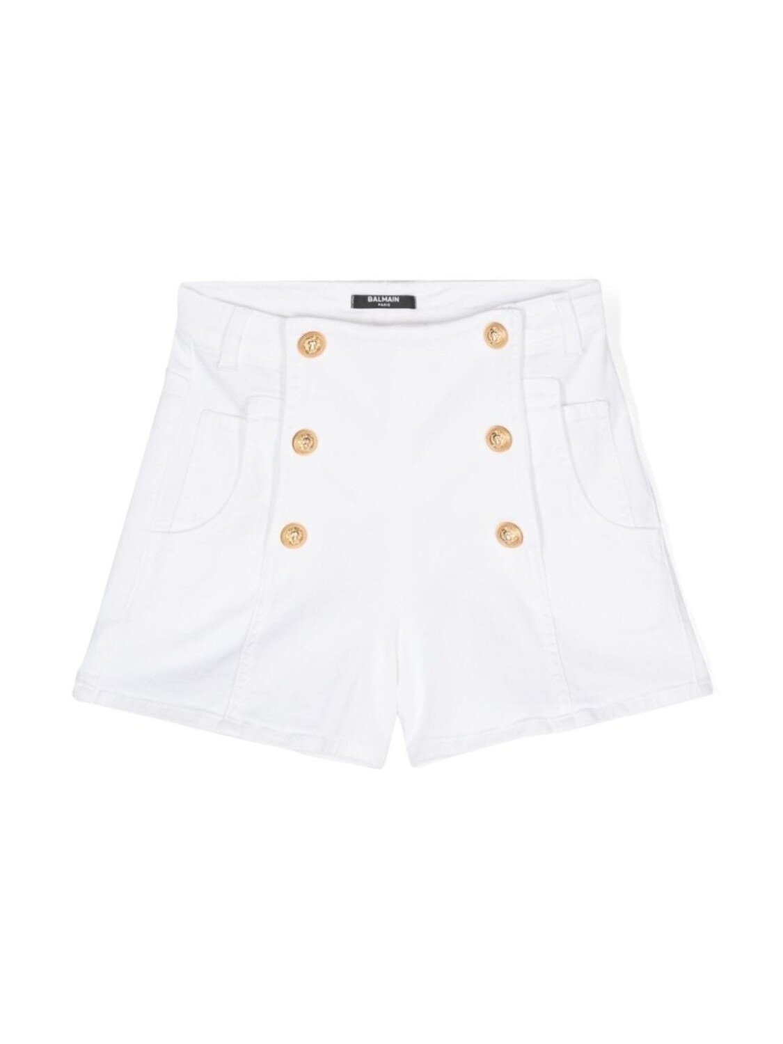 

Balmain Kids джинсовые шорты с декоративными пуговицами, белый