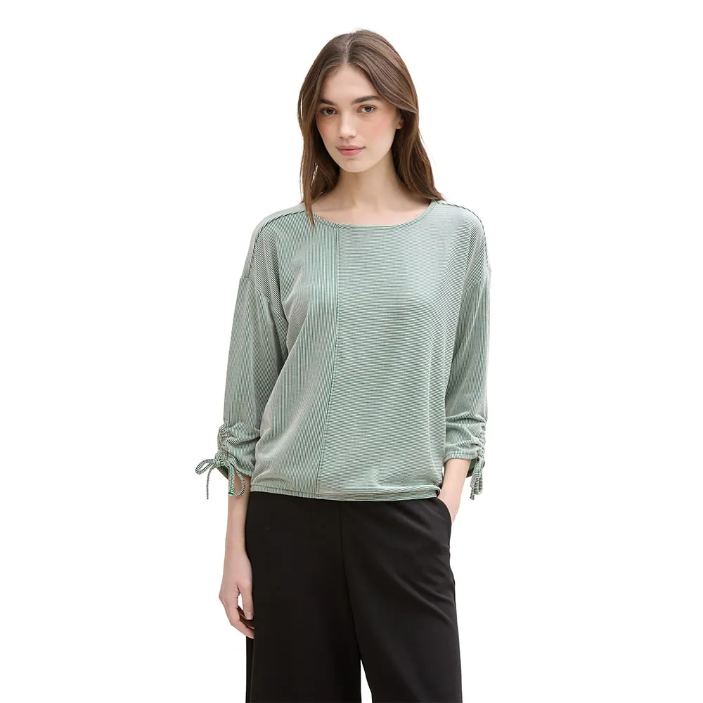 

Футболка Tom Tailor Structured Stripe 3/4 sleeve, зеленый