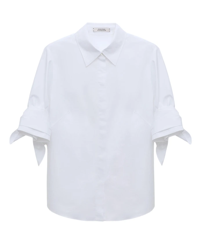 

Блузка в стиле «чистая сила» с завязками на рукавах. Dorothee Schumacher, белый