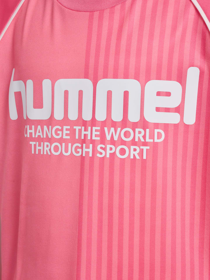 Hummel Детская футболка Hmlmexine, цвет герани — фото 3
