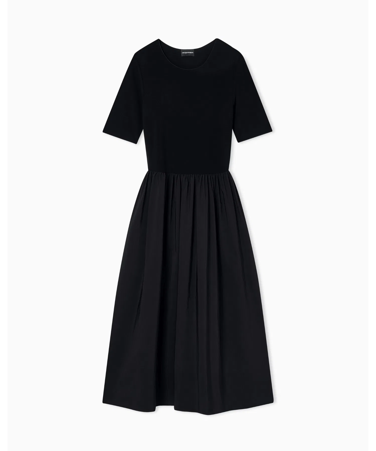 [Emporio Armani] Длинное платье с короткими рукавами, трикотаж интерлок. — фото 2