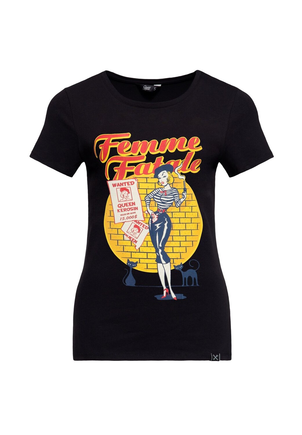 

Рубашка с принтом и винтажным рисунком Femme Fatale QUEEN KEROSIN, черный