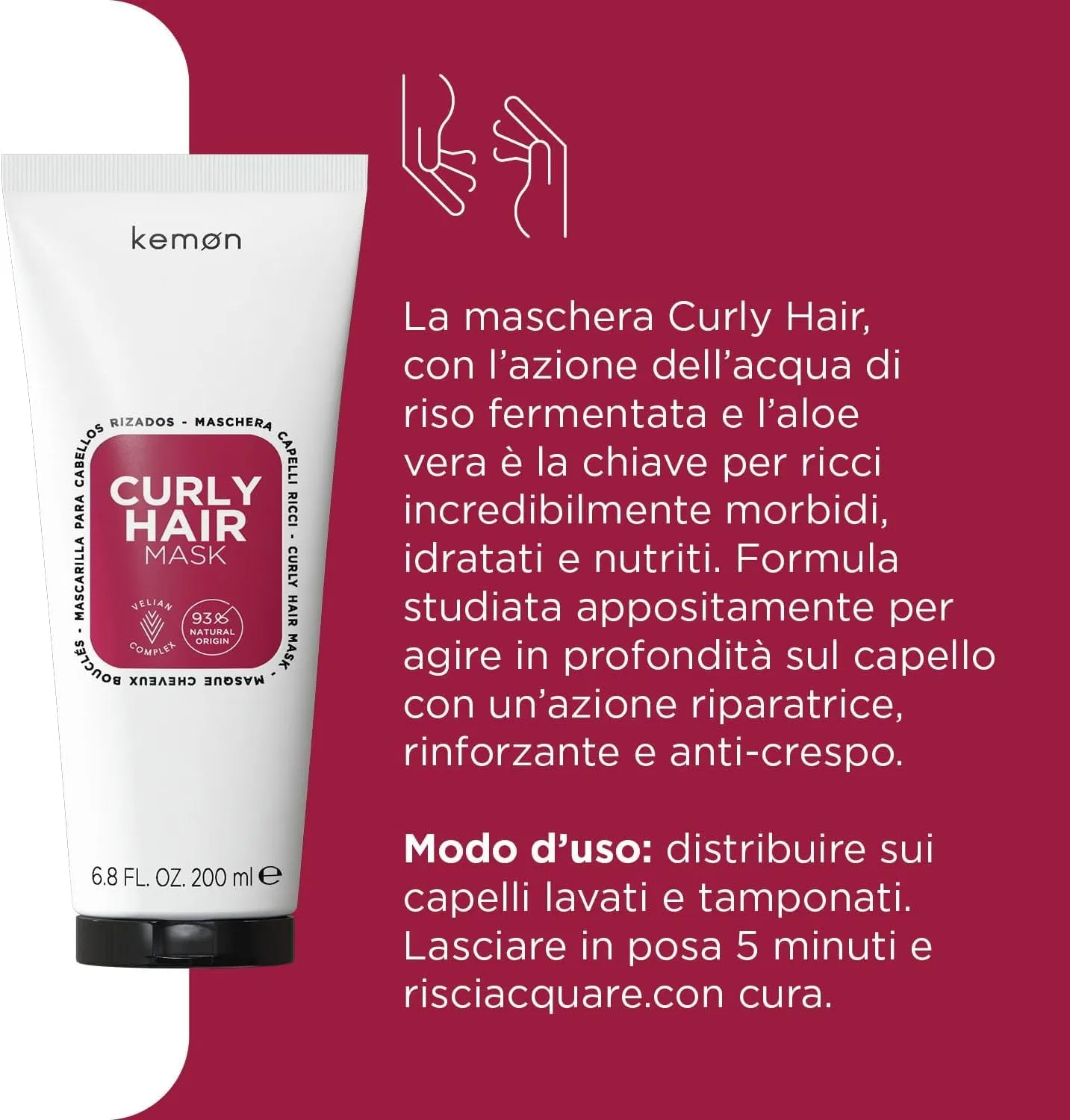 Маска для вьющихся волос Kemon Hair Care, 1000 мл Kemon — фото 2