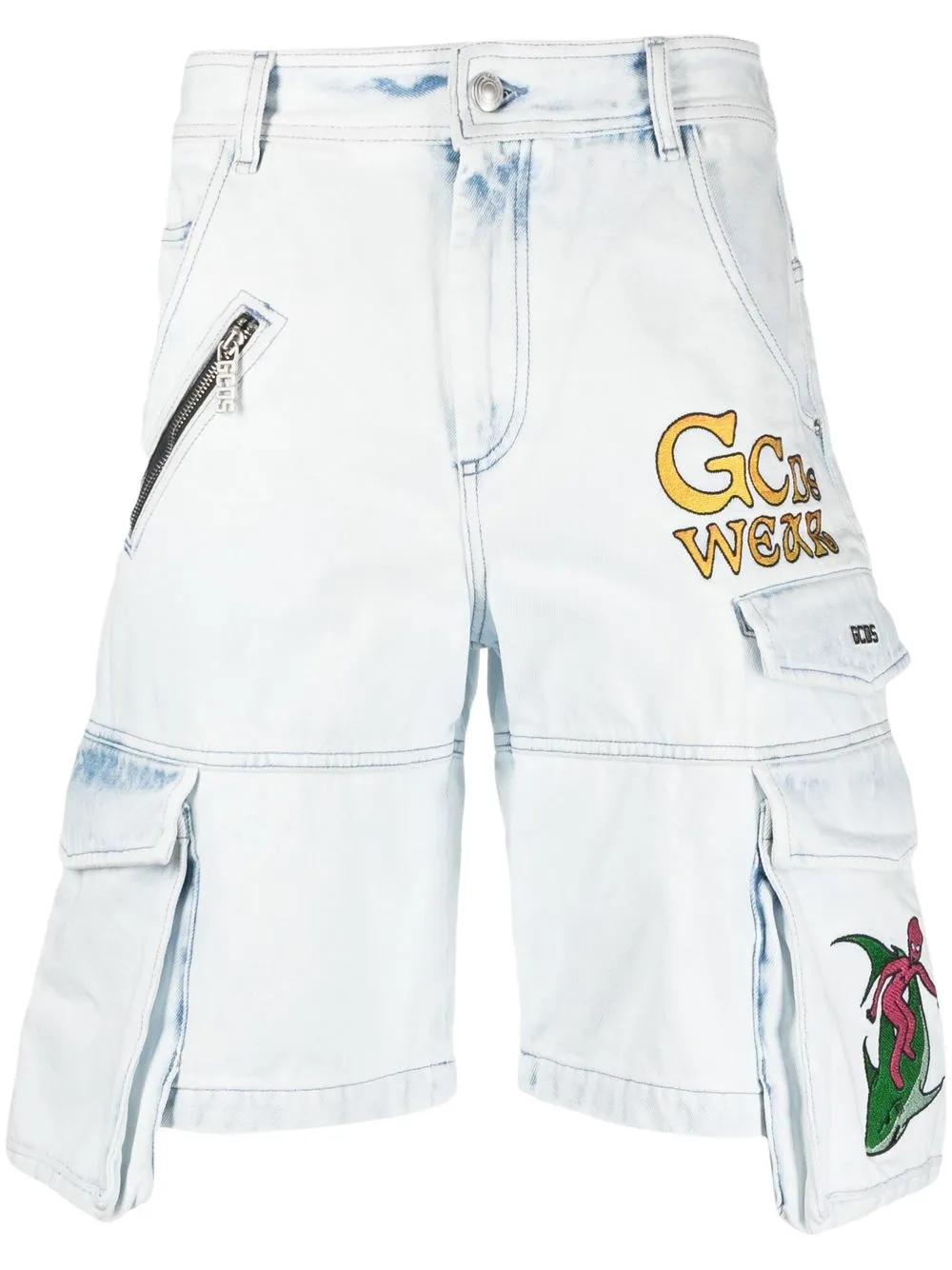 

Джинсовые шорты карго GCDS, белый