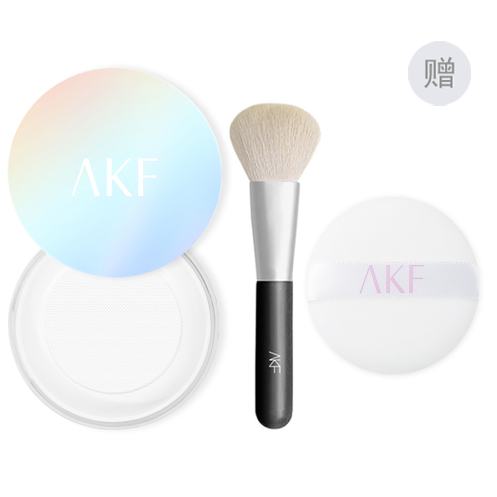 

Легкая рассыпчатая пудра для контроля жирного блеска водостойкая стойкая косметика без переноса фиксирующая 10g/10g*2 AKF