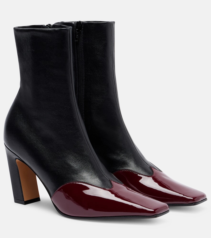 Ботинки Nevada 85 кожаные Khaite, Black/Oxblood