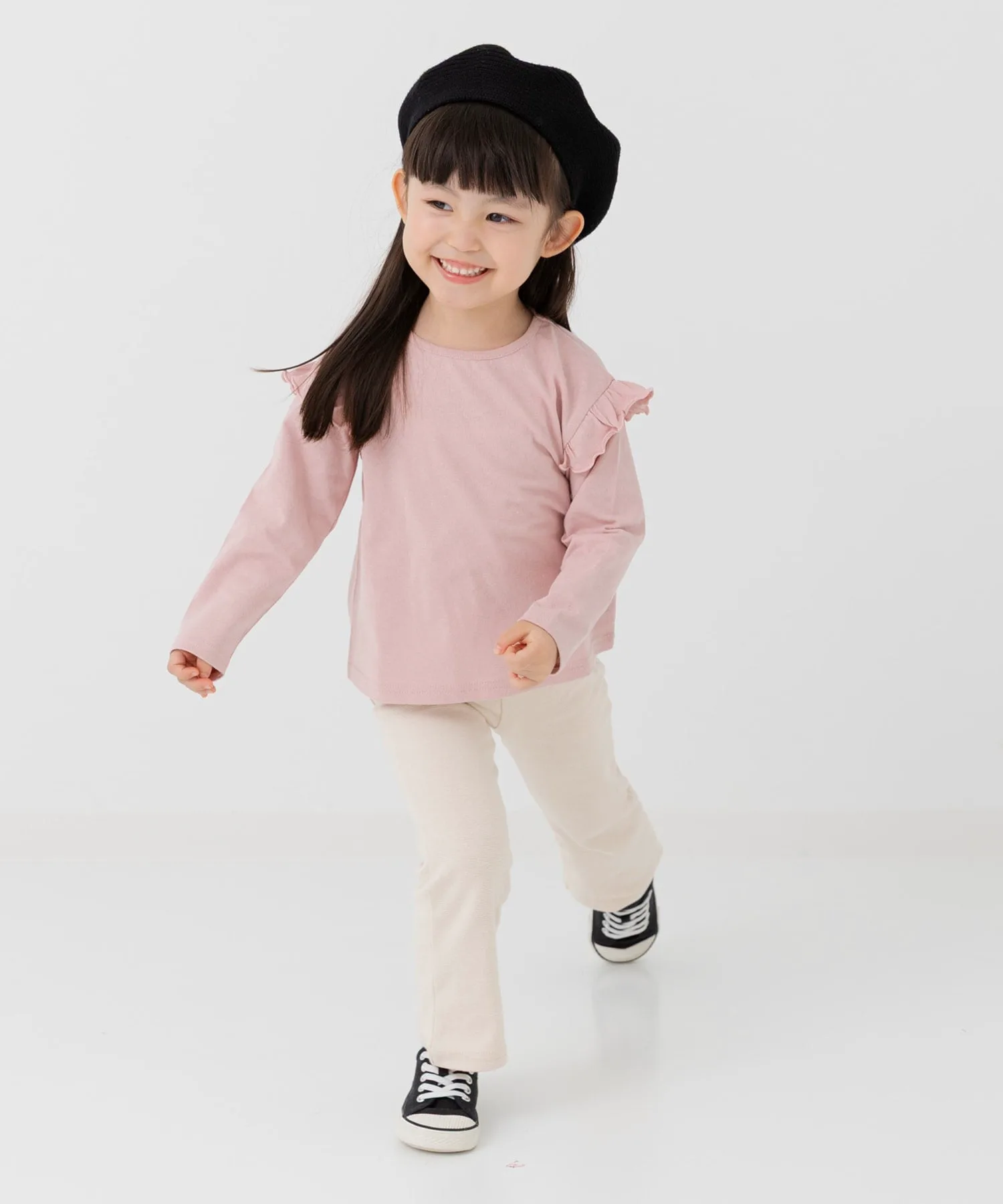 Однотонная футболка с длинными рукавами и оборками на плечах Chil2, цвет Smoke Pink