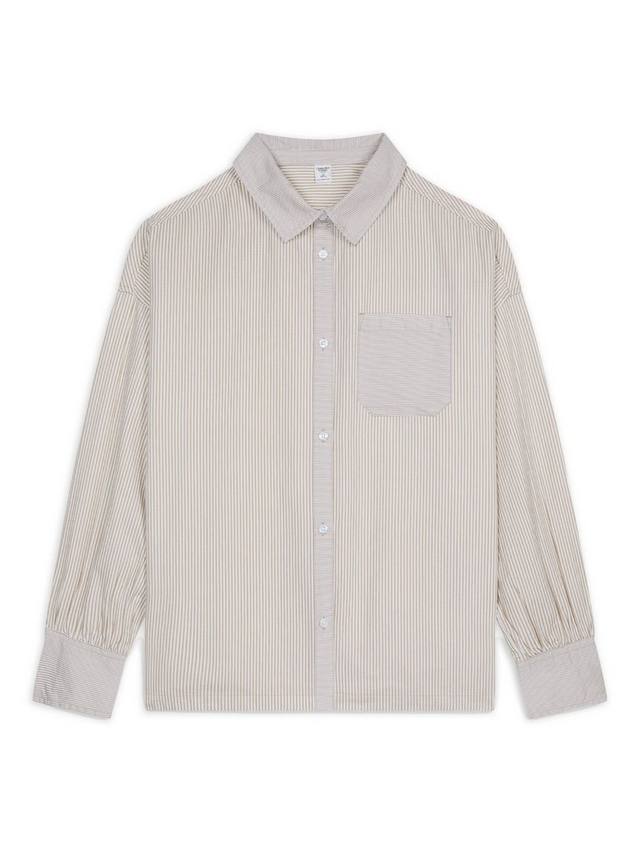 

Бойфренд рубашка из поплина в тонкую полоску Chelsea Peers, Taupe