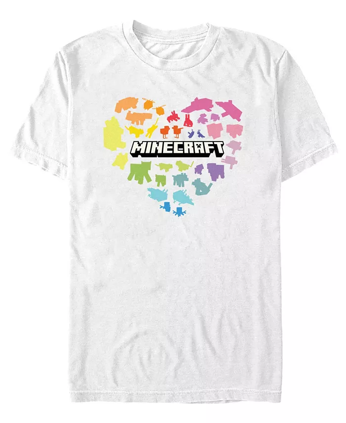 

Мужская футболка с коротким рукавом Minecraft Heart Fifth Sun, белый