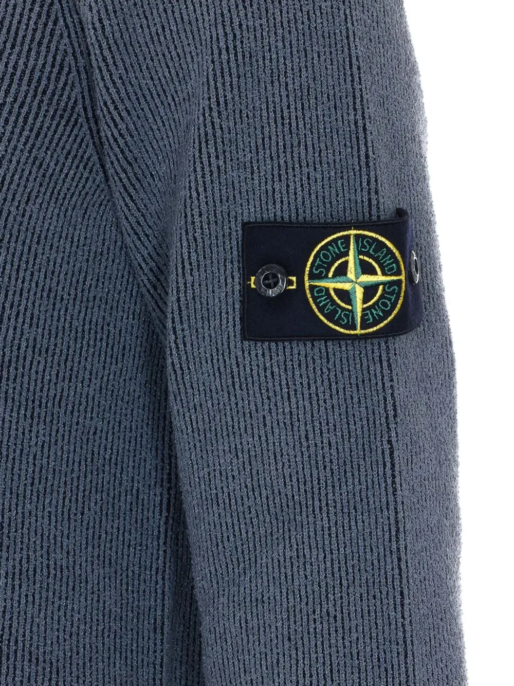 Свитер с круглым вырезом и нашивкой-логотипом Stone Island, серый — фото 3