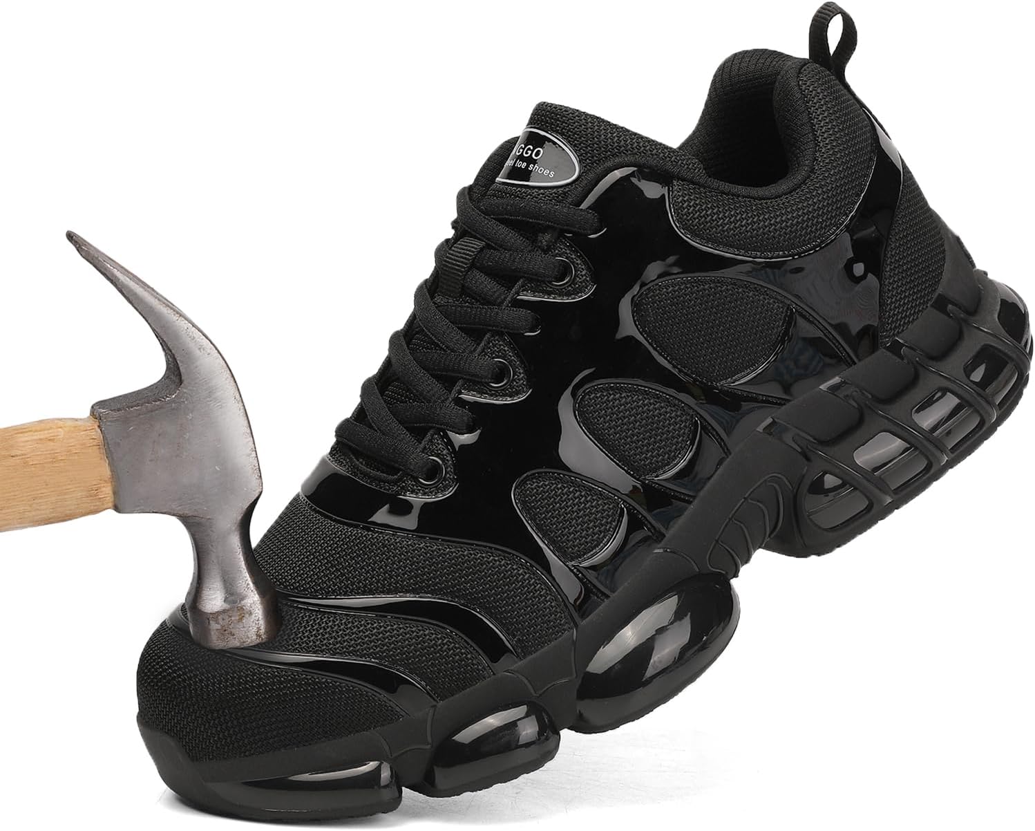 

Ботинки LIANGGO с стальным носком для мужчин и женщин, композитный носок, удобные, безопасные, легкие, прочные, устойчивые к износу, кроссовки для ходьбы, рабочая обувь для мужчин и женщин, черный