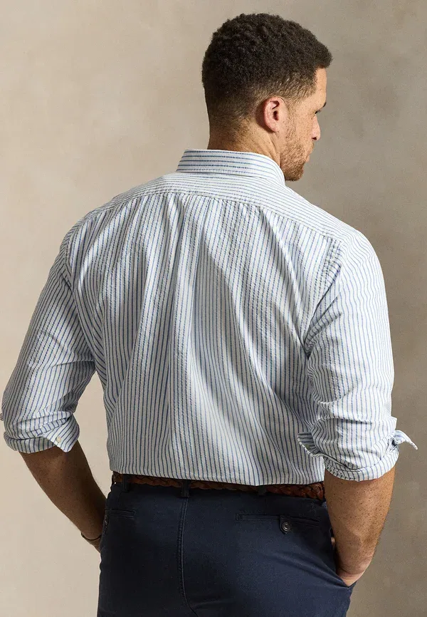 Рубашка оксфорд из сисака Polo Ralph Lauren Big & Tall, бело-голубой — фото 3