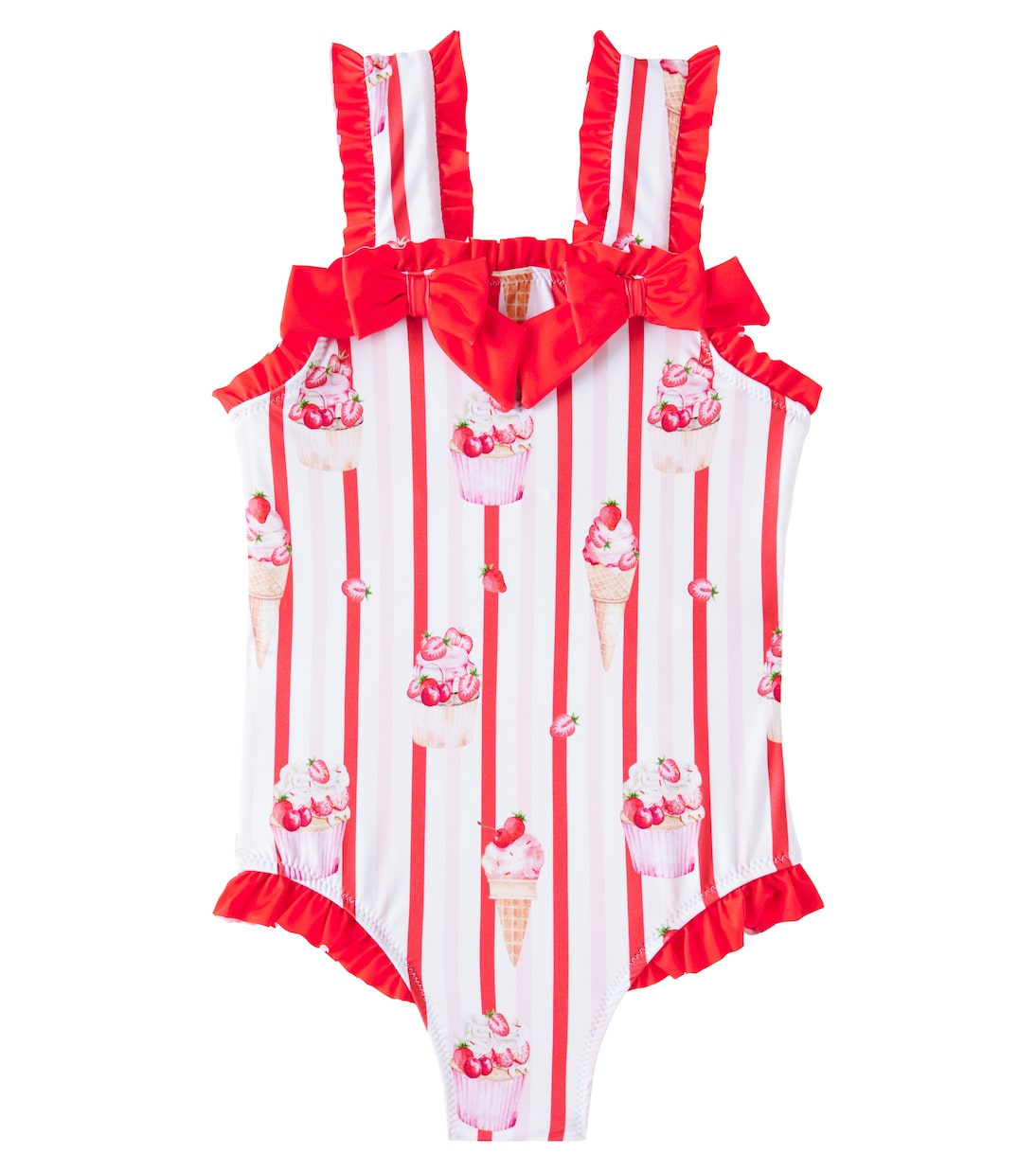 

Купальник с бантом в полоску с принтом Patachou, Strawberries Print