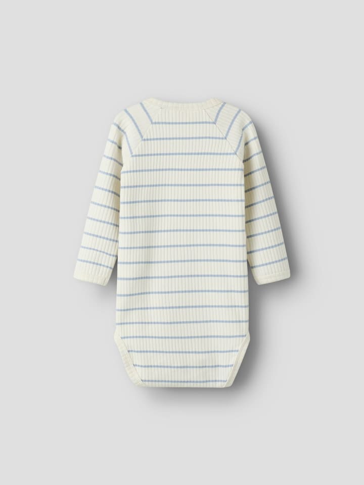 Name it Боди с длинными рукавами NBMKAIL LS SLIM BODY LIL в цвете "кокосовое молоко"/полоски, "дзен-голубой" — фото 2