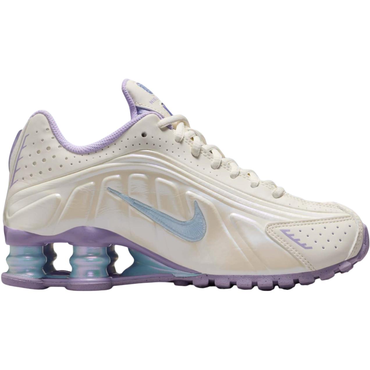 Детские беговые кроссовки Shox R4 для школьников Nike, белый — фото 3