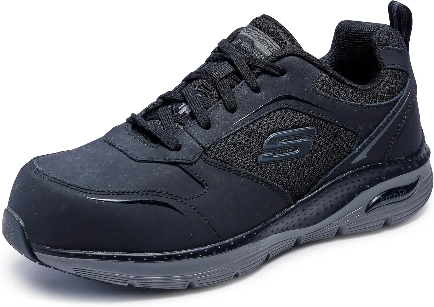 Мужские кроссовки Skechers на шнуровке Safety Arch Fit Sr Comp Toebau, черный/темно-серый