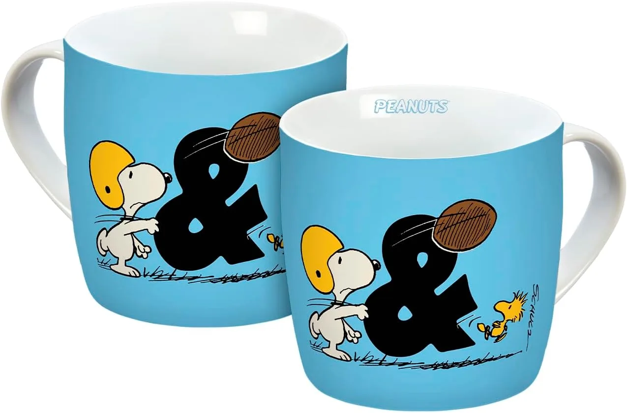 Кружка Peanuts Friendship & Wisdom, 300 мл, фарфоровая, синяя Gedalabels