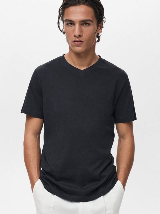 

Футболка с коротким рукавом Chelsea Cotton Regular Fit Mango, Navy