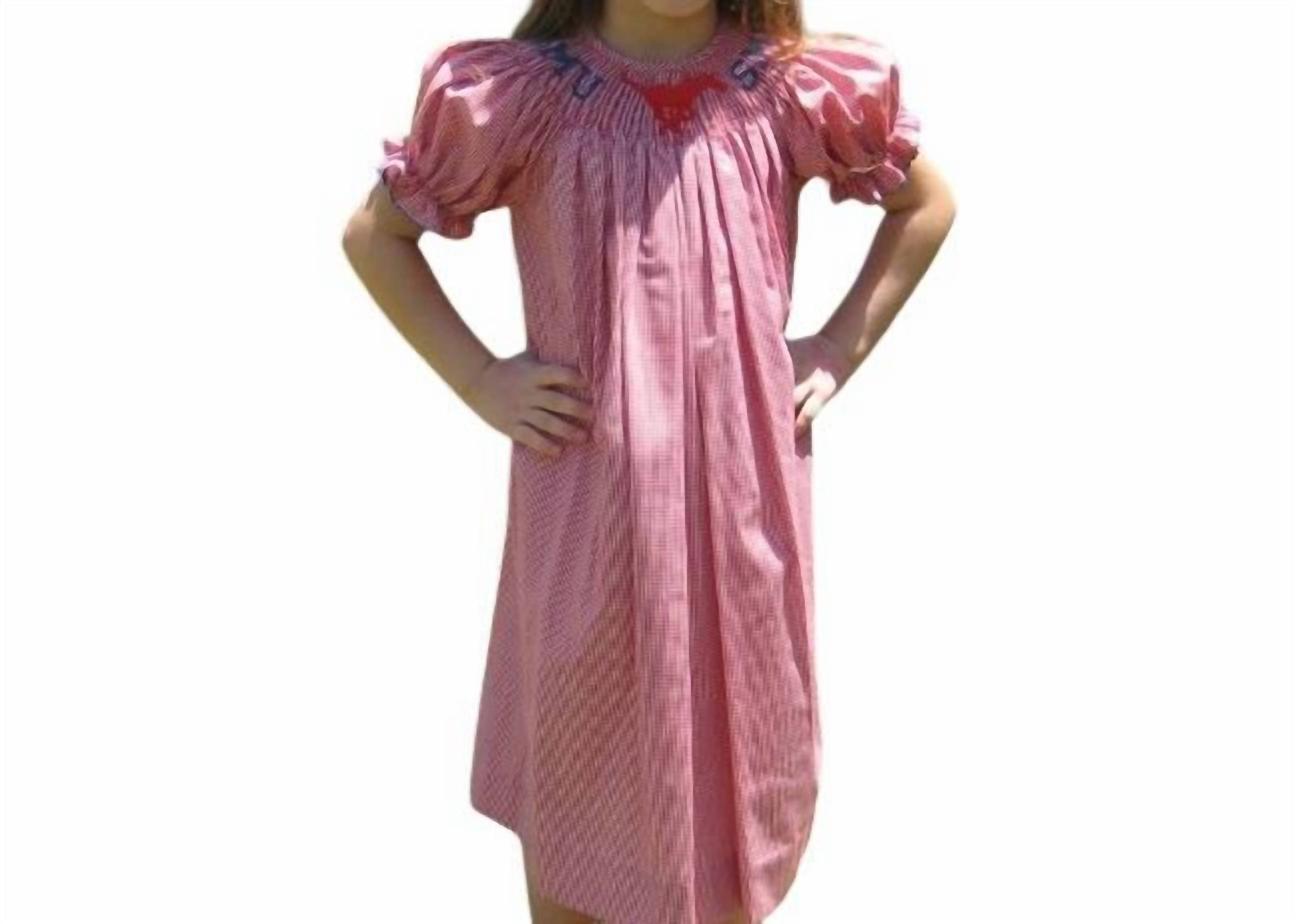 

Платье Smu Collegiate Hand Smocked в красном цвете Vive La Fete