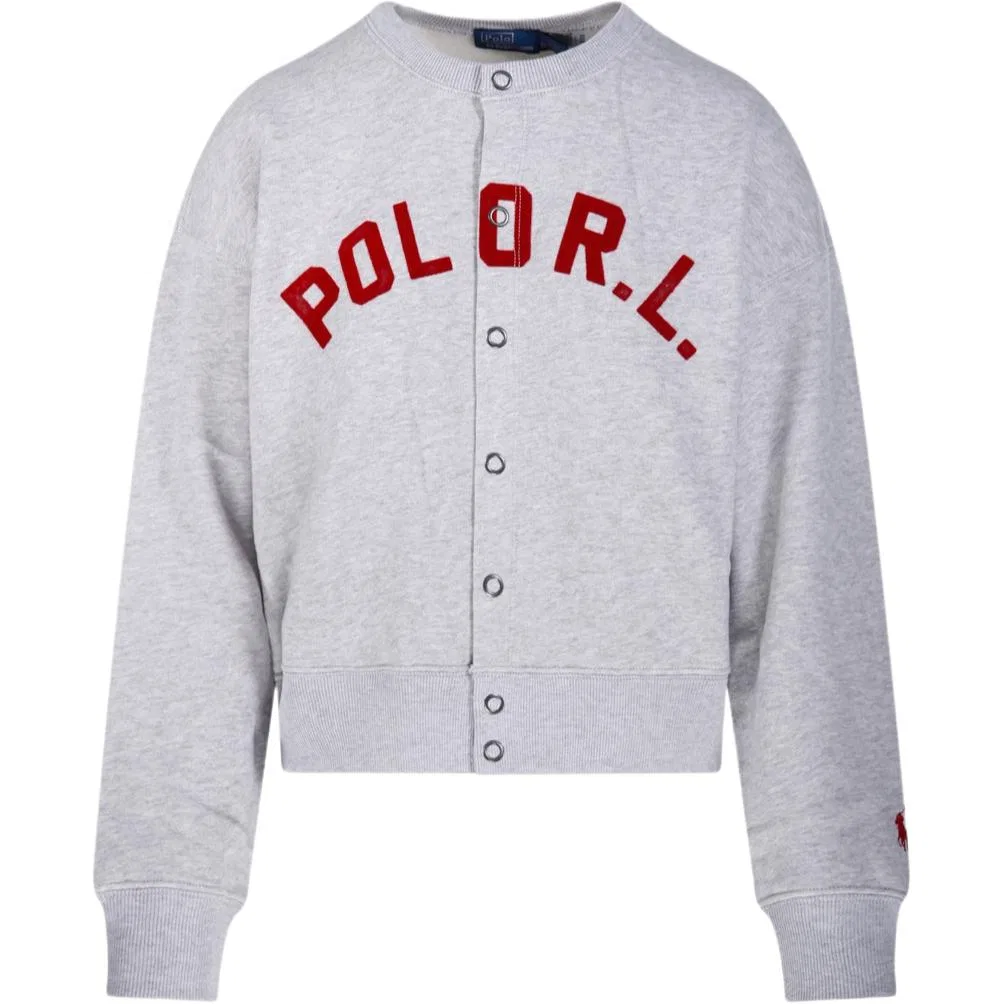 Толстовка с логотипом и кнопками Polo Ralph Lauren, Light Smoke Gray